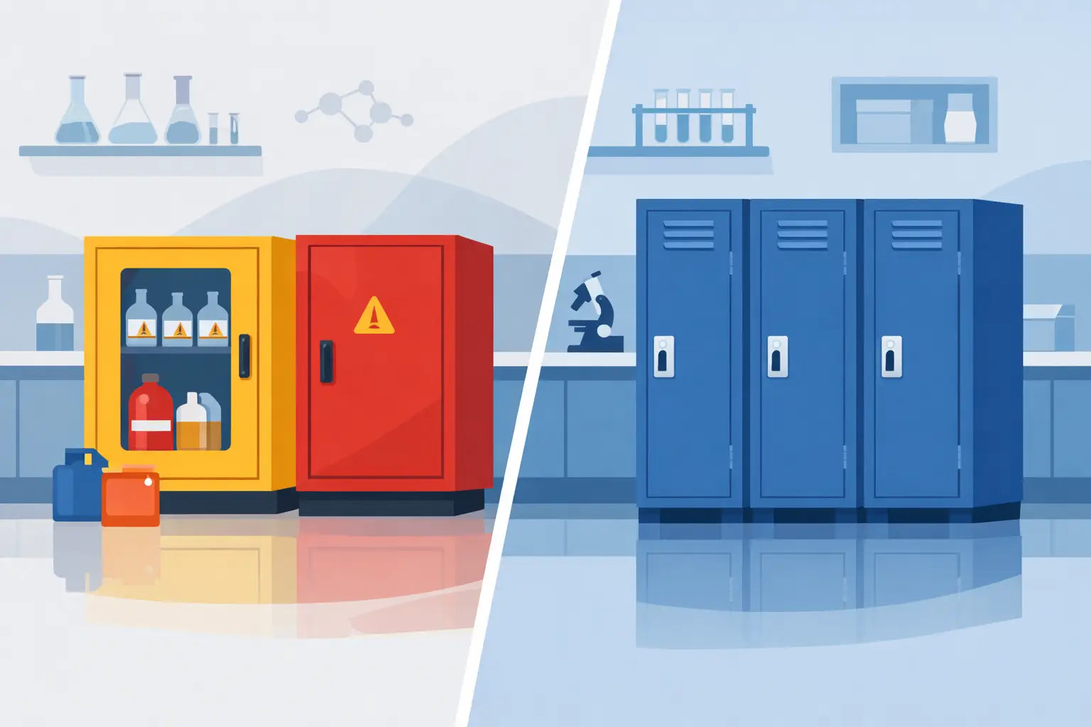 Safety Cabinets Versus Storage Lockers in Labs