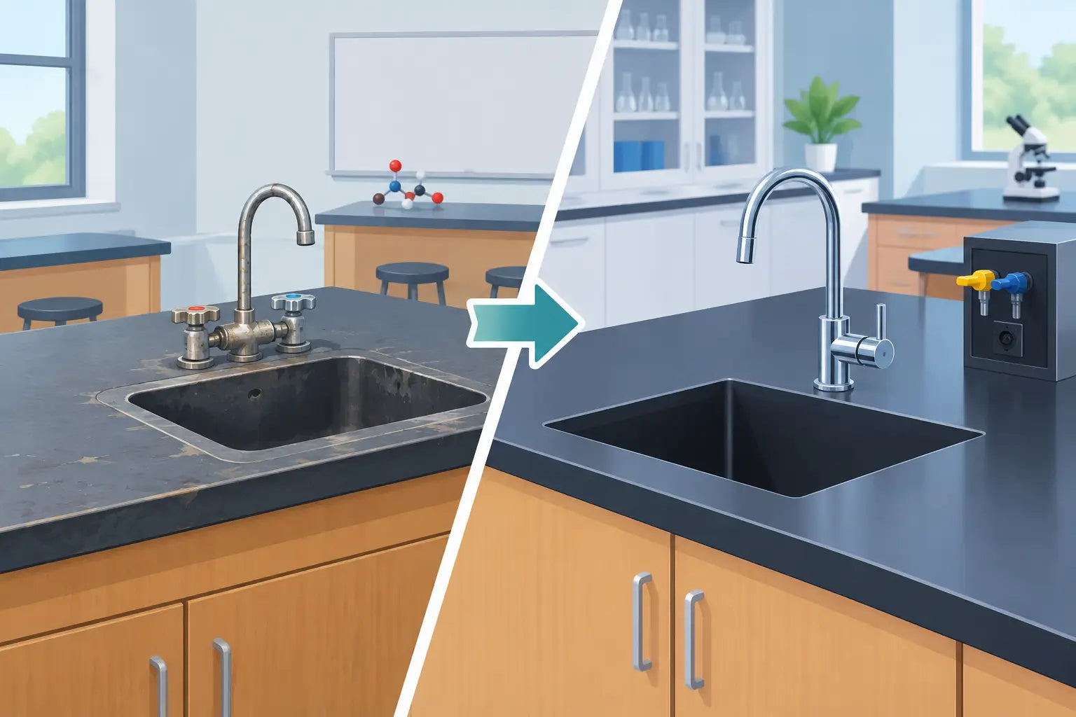 School Chemistry Sink Upgrade Example That Works