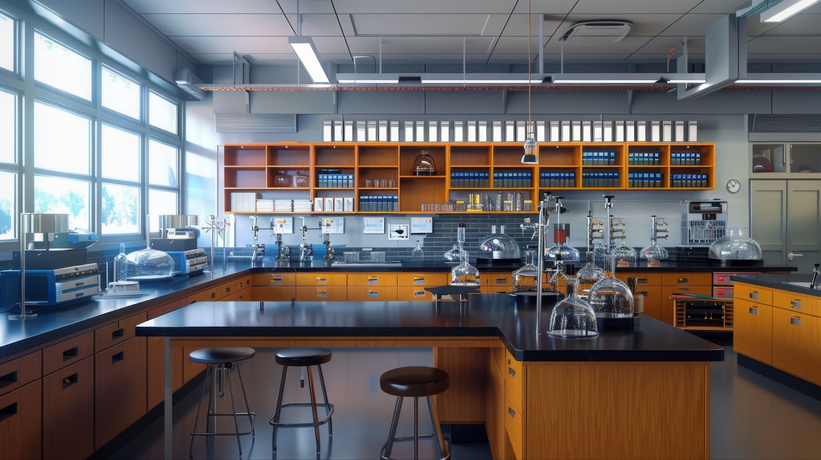 highschool chemistry lab outfitted with new lab sinks